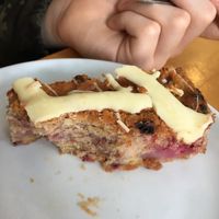 raspberry and white chocolate cake  at Archie Browns Health Food in Penzance