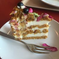 Raw carrot cake at Silvoplee in Helsinki