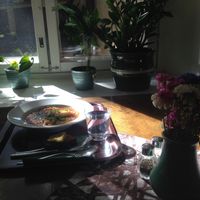 Zucchini's Onion Soup at Zucchini Vegetarian Cafe in Helsinki