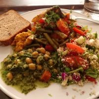 Lunch deal: a plate full of veggies at Zucchini Vegetarian Cafe in Helsinki