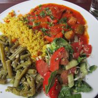 a plate-of-the-day at Zucchini Vegetarian Cafe in Helsinki
