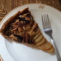 Apple pie that I took to go from the restaurant, on a plate at home. ;) at Country Life in Marseille