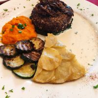 Wild Mushroom and Chestnut "Steak" at La Maison du Vert in Ticheville
