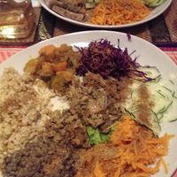 The mixed plates. Yes, it tastes as bad as it looks. at Au Grain de Folie in Paris