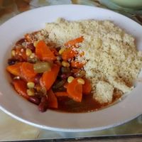 Dish of the day (vegan): Mexican chili, vegetables and beans with semolina at La Faim des Haricots - Blagnac in Blagnac