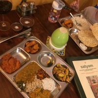 Thumbs up from my child regarding food at Satyam   at Satyam in Berlin