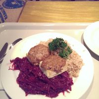 The special of the day. Tofu topped with some interesting (not bad-tasting!) almond paste that tasted like a cookie! Huge serving, so no complaints there.  at Osho's Place in Cologne