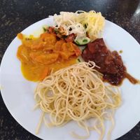 Vegan 'Leberkäse' and side dishes at Hiller in Hannover