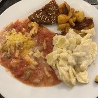 Main dishes on NYE buffet  at Hiller in Hannover