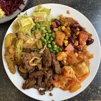 Main dishes from the buffet  at Hiller in Hannover