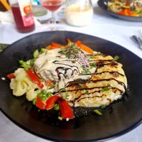 'Pepersteak' met aardappelpuree en groenten at Hiller in Hannover