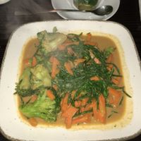 Vegan Algae salad… very unconventional! Nice fresh ingwer mint tea...  at Ignaz in Munich