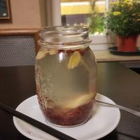 Hot ginger cranberry lemonade at Ignaz in Munich