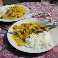 Weißkohlcurry mit Basmatireis at CafeBistro Mundial in Hagen