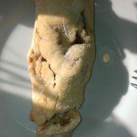 Shortcrust pastry pie, filled with apples and raisins (vegan); 2.00€ at CafeBistro Mundial in Hagen