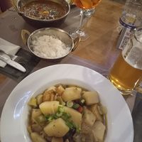 2 vegan mains - curry and stew at ThirdEye in Crete