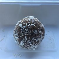 Coconut Dattes energy ball  at Kaffihusid Gardurinn - Ecstasy's Heart-Garden in Reykjavik