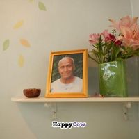 Sri Chinmoy. Indian spiritual leader, poet, artist, and vegetarian. at Kaffihusid Gardurinn - Ecstasy's Heart-Garden in Reykjavik