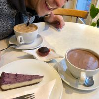 Vegan cake, coffee & hot choc at Kaffihusid Gardurinn - Ecstasy's Heart-Garden in Reykjavik