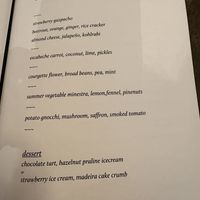  Vegan menu  at Paradiso in Cork