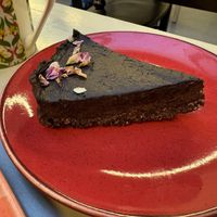 A decadent slice of avocado/chocolate cake. Great with coffee    at Quay Co-op Cafe - Sullivan's Quay in Cork
