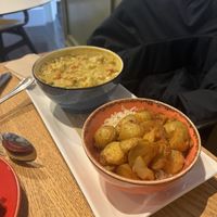 Chickpea curry with roasted potatoes and ricee  at Quay Co-op Cafe - Sullivan's Quay in Cork