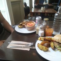 Special burger and veggie lasagne at Quay Co-op Cafe - Sullivan's Quay in Cork
