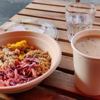 Salad and soup at Blazing Salads in Dublin