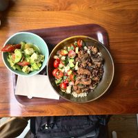 fejoada and greek salad at Cornucopia in Dublin