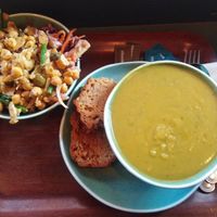 soup and salads at Cornucopia in Dublin