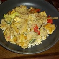 casserole (rice + veggies + tofu) at Cornucopia in Dublin