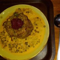 potatoe cake with lentil curry at Cornucopia in Dublin