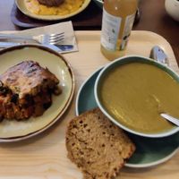 Soup and moussaka at Cornucopia in Dublin