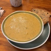 Sweet potato soup  at Cornucopia in Dublin