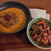 Potato cake and salad at Cornucopia in Dublin