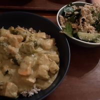 Thai curry with potato and quinoa salad at Cornucopia in Dublin