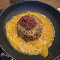 Potato Cake: Potato, cauliflower, cashew cake with carrot leek ragout and beet pesto    at Cornucopia in Dublin