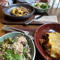 Lasagna and mushroom pot pie  at Cornucopia in Dublin