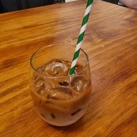 Oatmilk iced latte at Cornucopia in Dublin