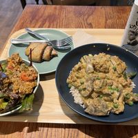 Seitan stroganoff with quinoa salad and rugelach!  at Cornucopia in Dublin