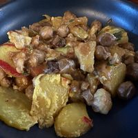 Potatoes and mushrooms  at Cornucopia in Dublin