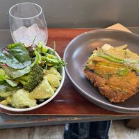 Cauliflower, tofu, wakame, with scallion mash pie.  at Cornucopia in Dublin