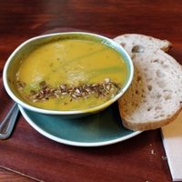 Sweet potato soup at Cornucopia in Dublin