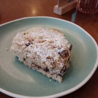 Chocolate and hazelnut scone, you get it with jam and v butter at Cornucopia in Dublin