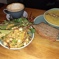 Salads and soup at Cornucopia in Dublin