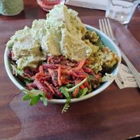 Three salads of potato, beetroot and tabouli at Cornucopia in Dublin