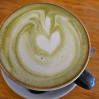 Matcha latte at Cornucopia in Dublin