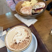 Hot chocolate with cheese and beetroot panini  at Cornucopia in Dublin