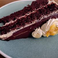 Chocolate mango cake at Cornucopia in Dublin