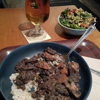 Feijoada veg and salad (and Moretti beer) 🍻 at Cornucopia in Dublin